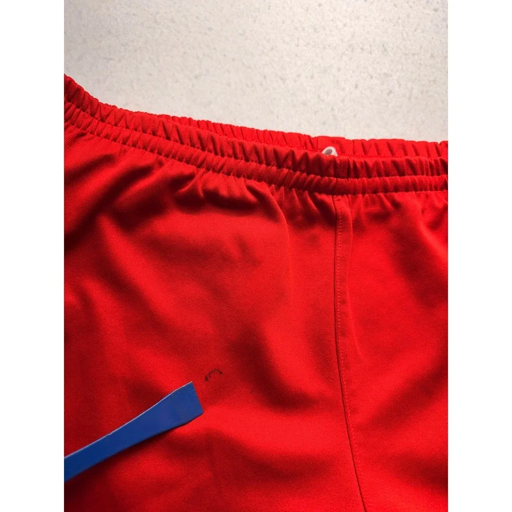 Nike Sportswear Mens XXL Red Track Pants White Side Stripe Zipper Pocket